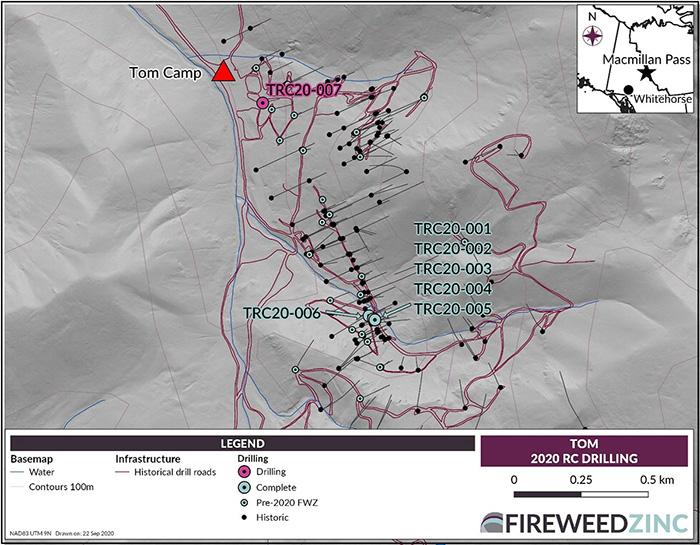Map 3 – Tom:
Locations of the 2020 RC drill hole locations